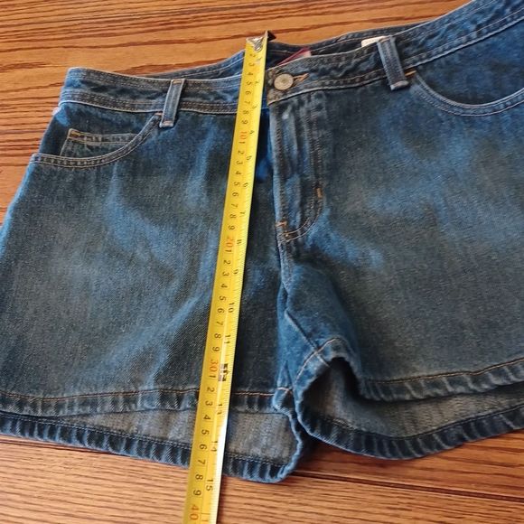 Vintage OLD NAVY BLUE JEANS Shorts Size 12- Made Mexico- Tulip Poket - Picture 12 of 14